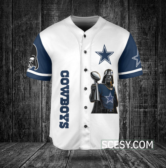 Dallas Cowboys Darth Vader Baseball Jersey White
