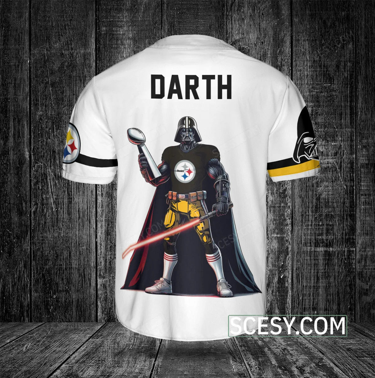 Pittsburgh Steelers Darth Vader Baseball Jersey White