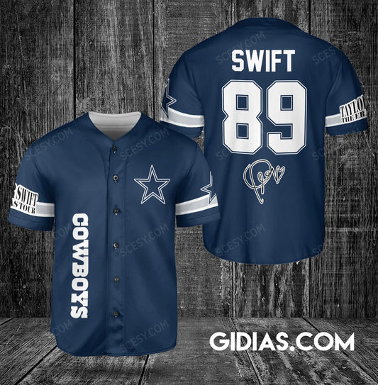 Dallas Cowboys Taylor Swift Baseball Jersey Navy Number #89