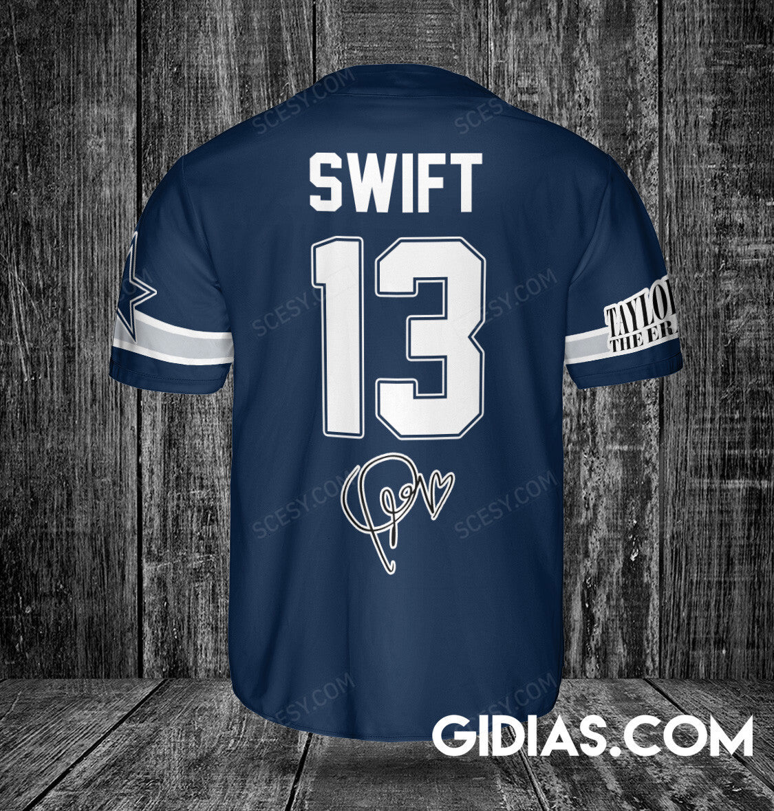 Dallas Cowboys Taylor Swift Baseball Jersey Navy Number #13