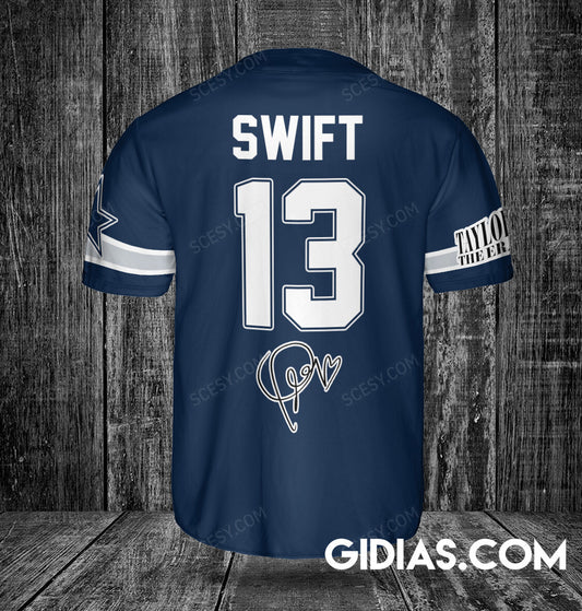 Dallas Cowboys Taylor Swift Baseball Jersey Navy Number #13