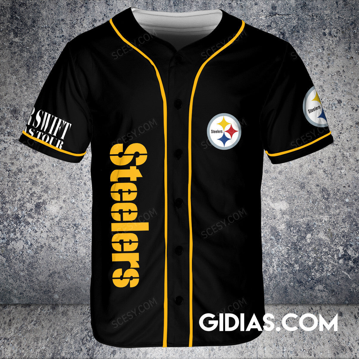 Pittsburgh Steelers Taylor Swift Baseball Jersey Black Pipping Number #13