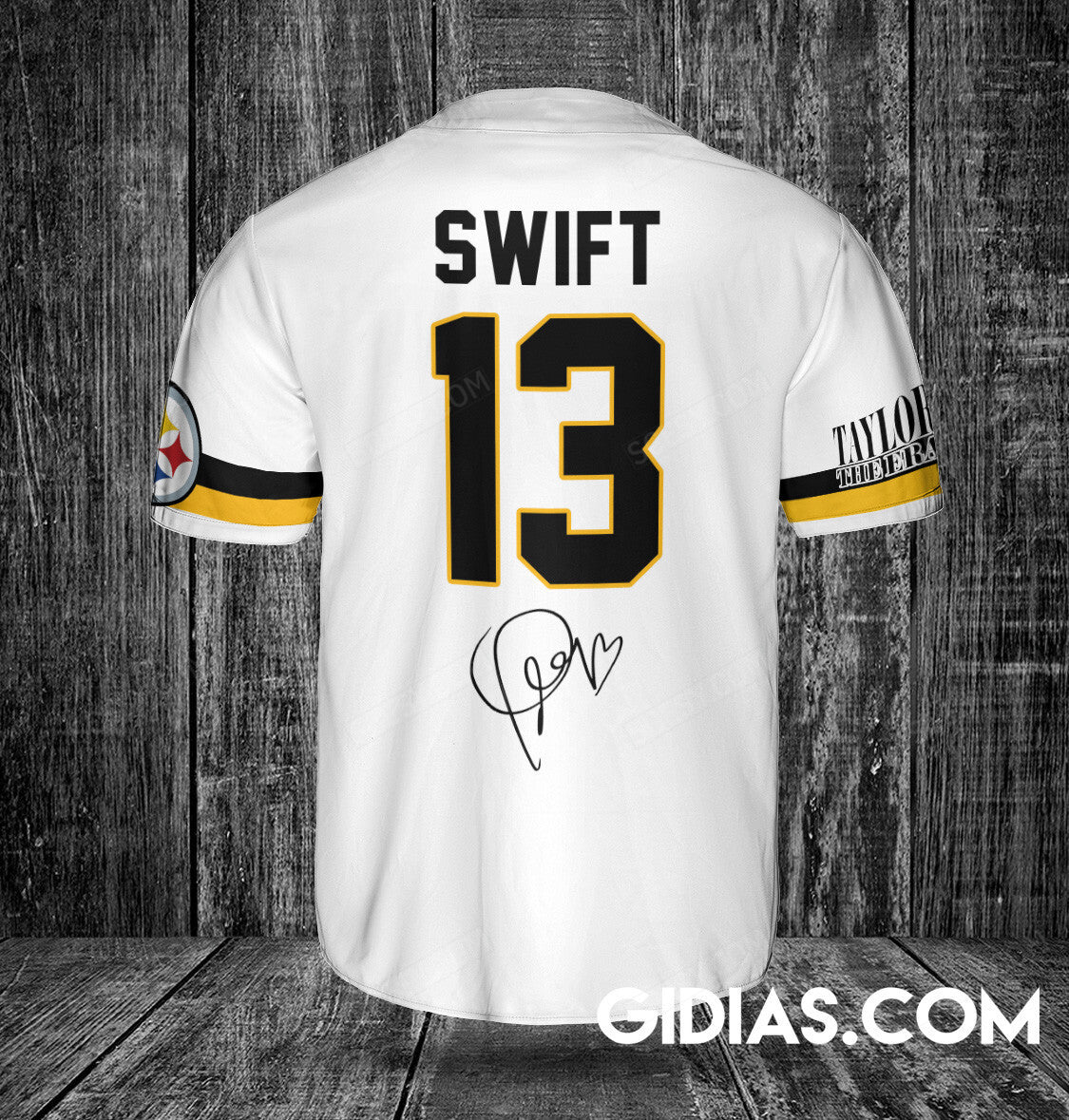 Pittsburgh Steelers Taylor Swift Baseball Jersey White Number #13