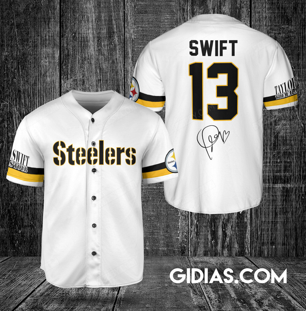 Pittsburgh Steelers Taylor Swift Baseball Jersey White Number #13