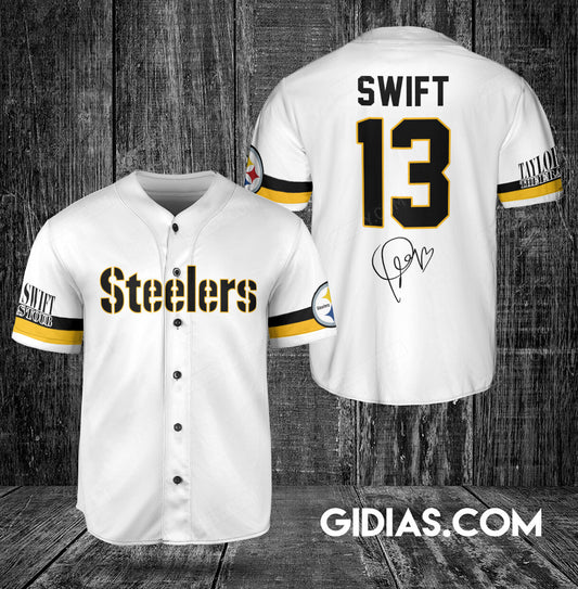 Pittsburgh Steelers Taylor Swift Baseball Jersey White Number #13