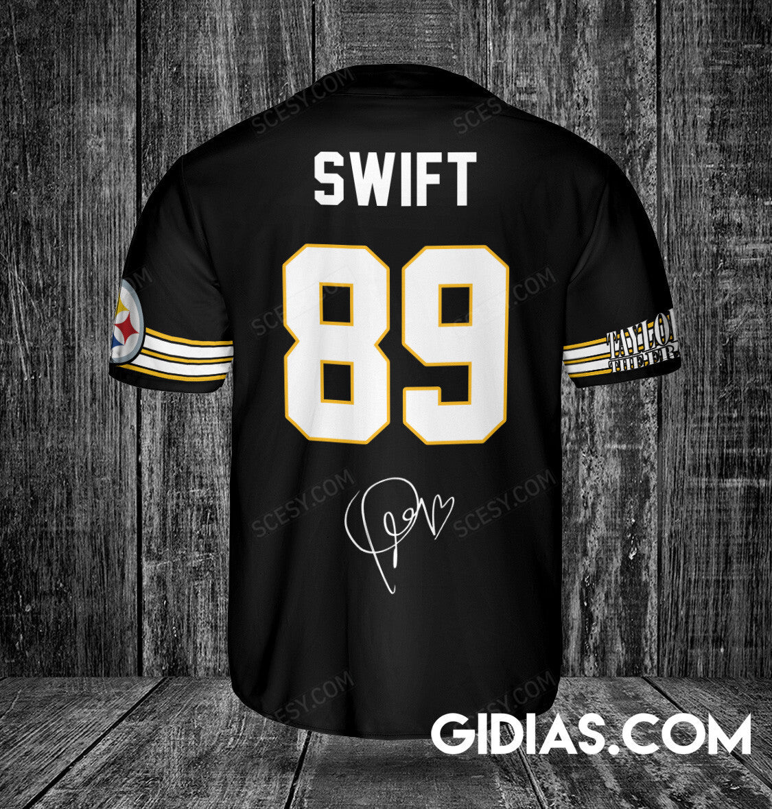 Pittsburgh Steelers Taylor Swift Baseball Jersey Black Number #89