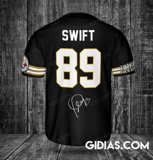 Pittsburgh Steelers Taylor Swift Baseball Jersey Black Number #89