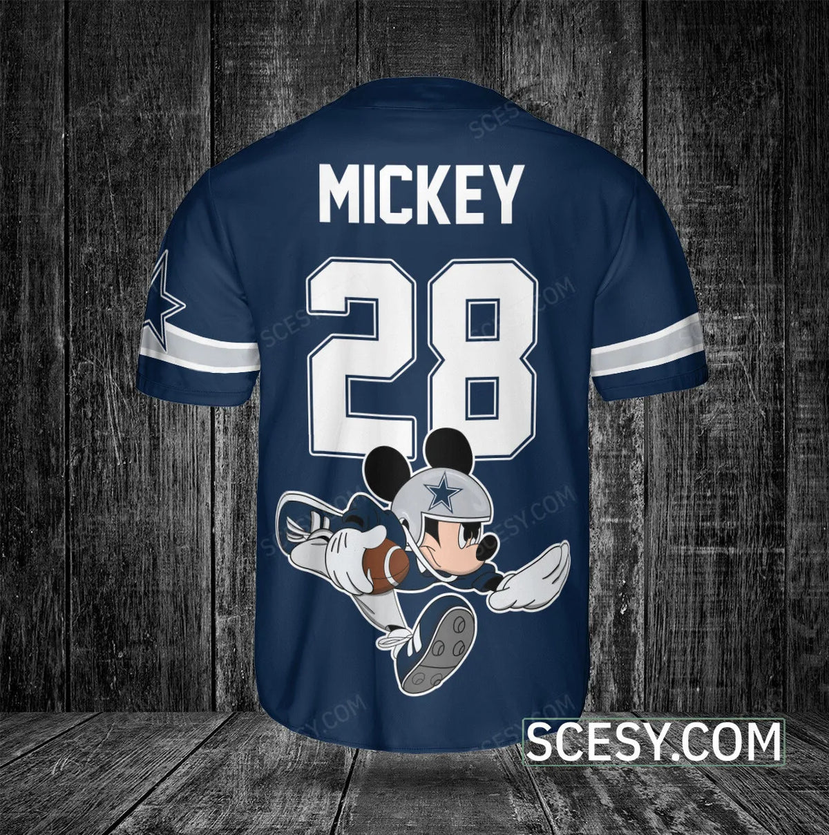 Dallas Cowboys Mickey Baseball Jersey Navy