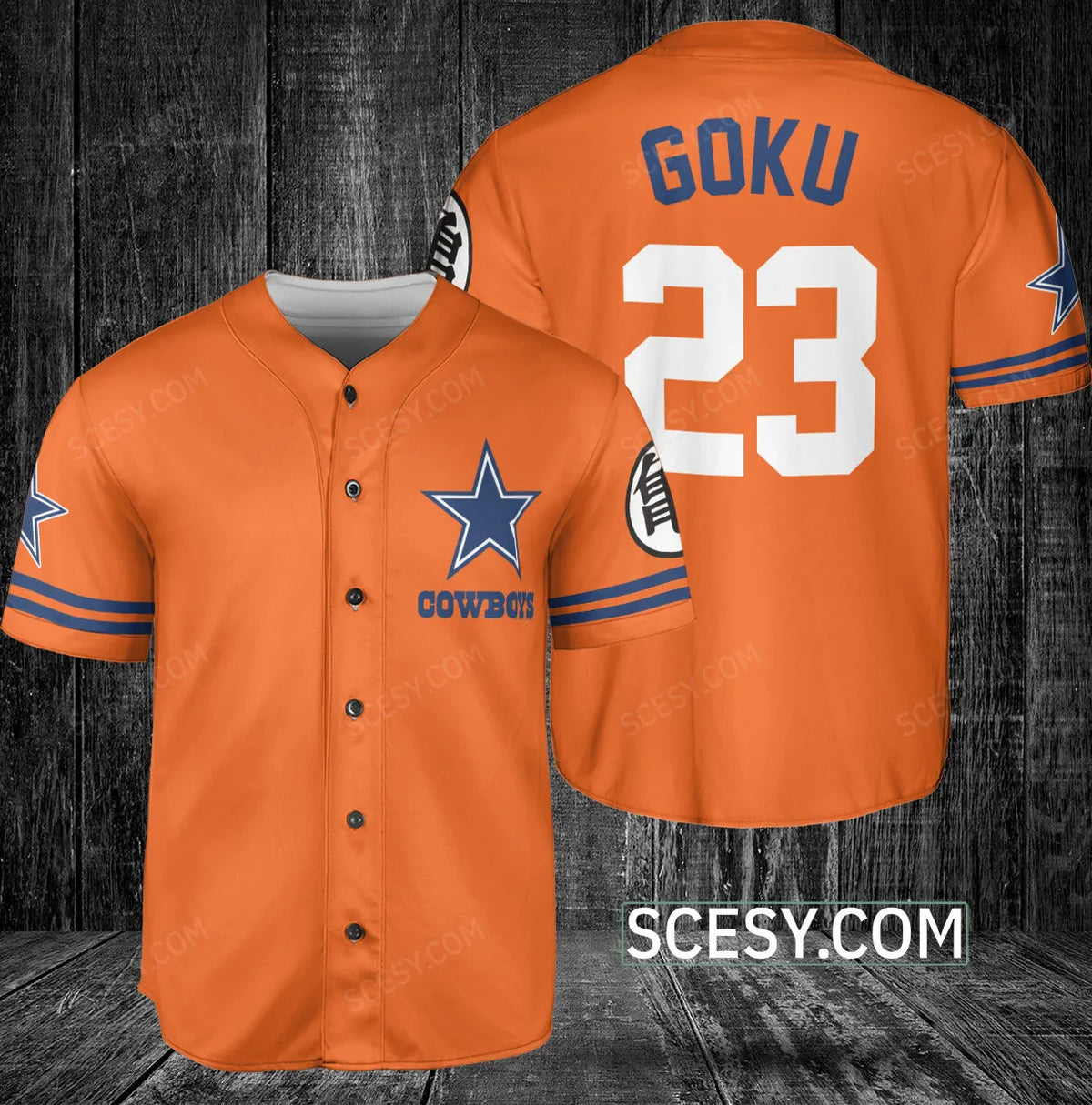 Dallas Cowboys Dragon Ball Son Goku Baseball Jersey Custom