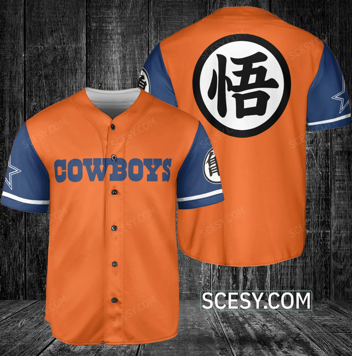Dallas Cowboys Dragon Ball Son Goku Baseball Jersey (2)