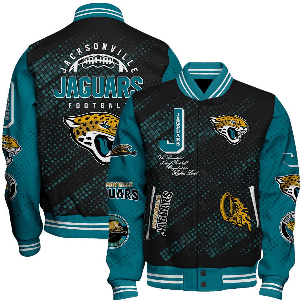 Jacksonville Jaguars National Football Conference Unisex Varsity Jacket AZBTVJK000016