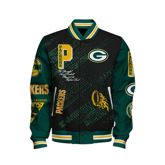 Green Bay Packers National Football Conference Unisex Varsity Jacket AZBTVJK000021