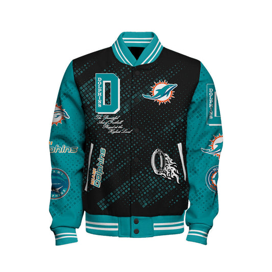 Miami Dolphins National Football Conference Unisex Varsity Jacket AZBTVJK000024
