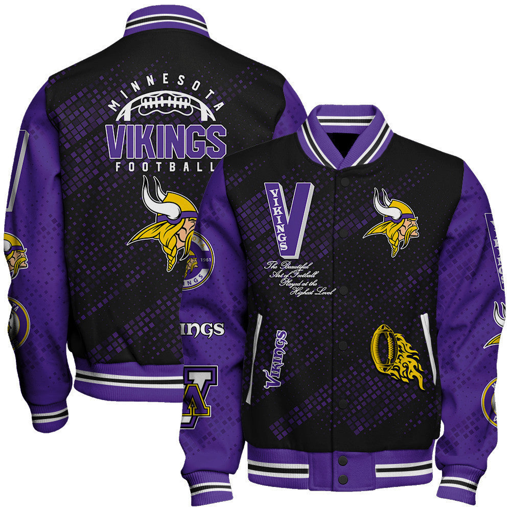 Minnesota Vikings National Football Conference Unisex Varsity Jacket AZBTVJK000019