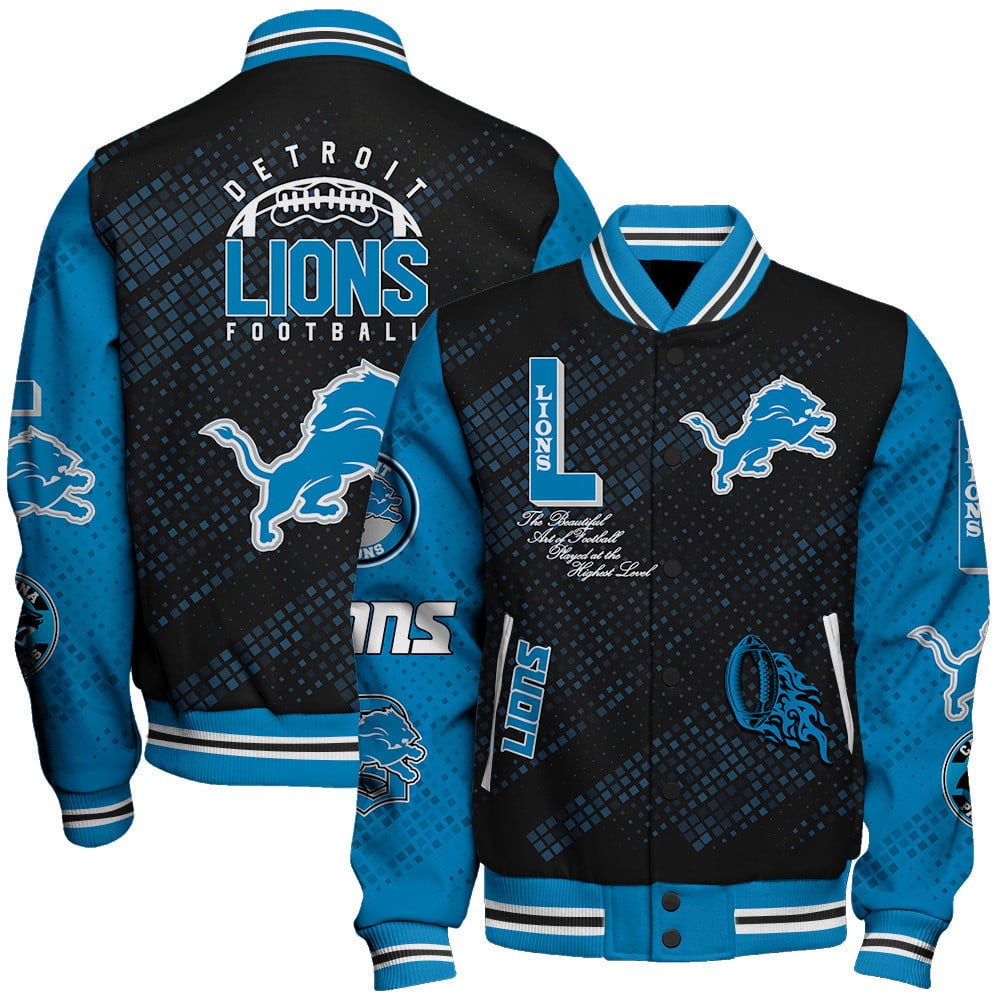 Detroit Lions National Football Conference Unisex Varsity Jacket AZBTVJK000032