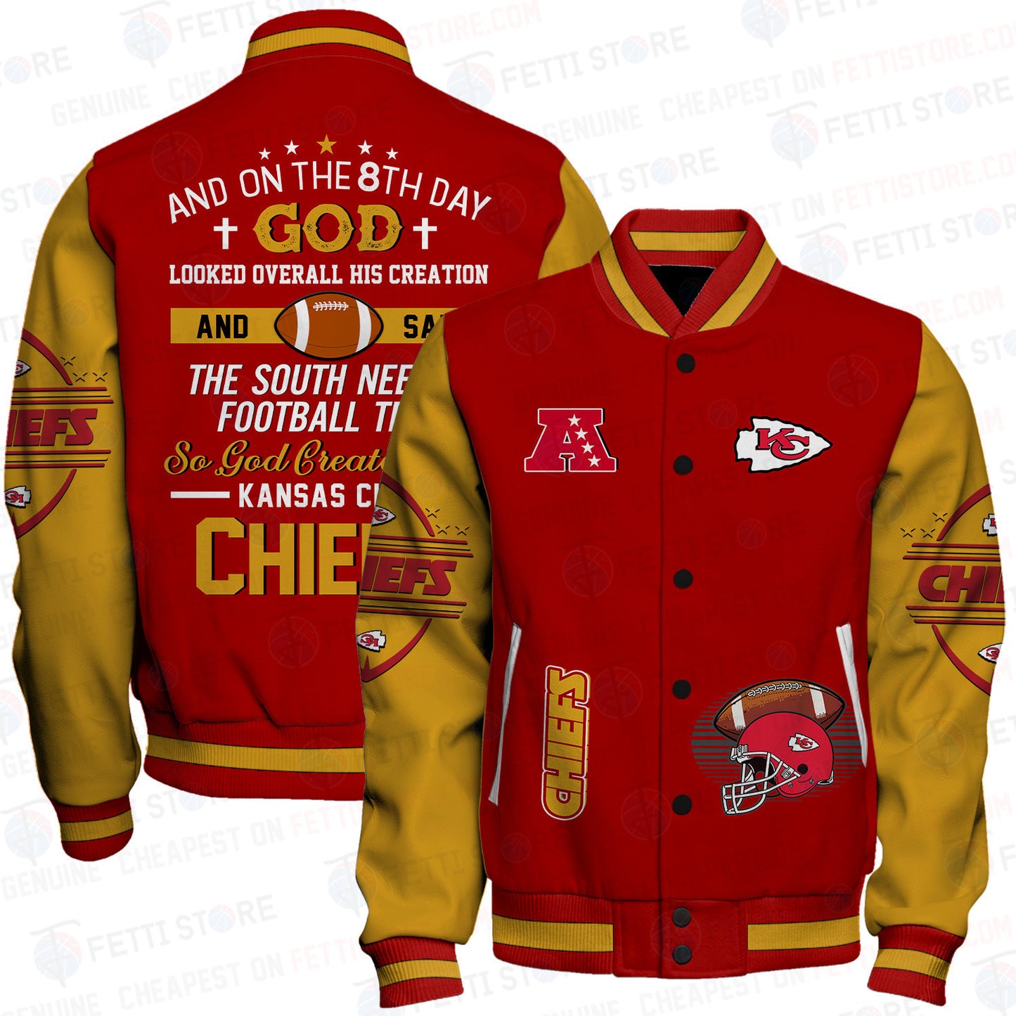 Kansas City Chiefs National Football Conference Unisex Varsity Jacket AZBTVJK000029