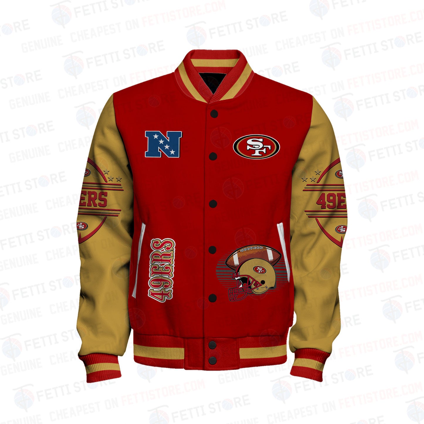 San Francisco 49ers National Football Conference Unisex Varsity Jacket AZBTVJK000039