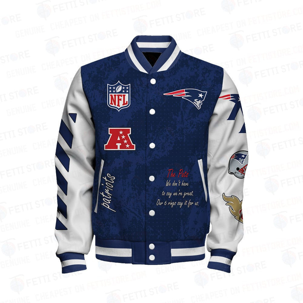New England Patriots National Football Conference Unisex Varsity Jacket  AZBTVJK000043
