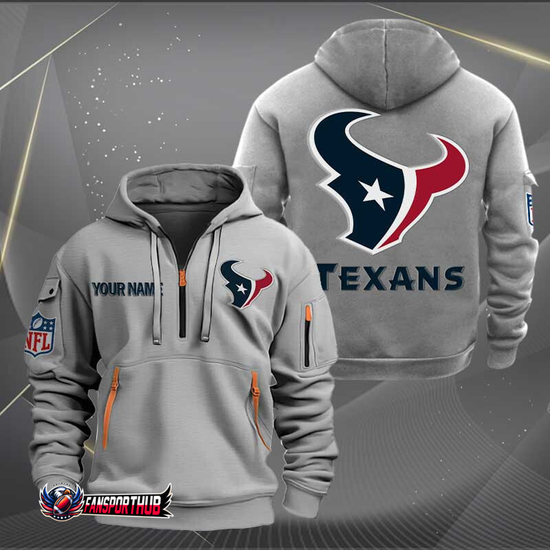 Houston Texans New Personalized Quarter Zip Hoodie Limited Edition AZBTQZH000209