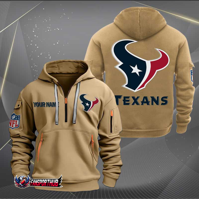 Houston Texans New Personalized Quarter Zip Hoodie Limited Edition AZBTQZH000209