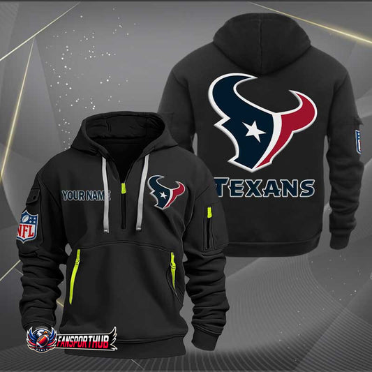 Houston Texans New Personalized Quarter Zip Hoodie Limited Edition AZBTQZH000209