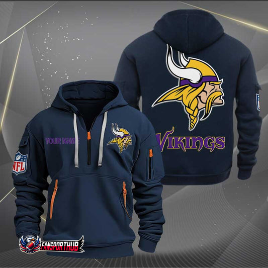 Minnesota Vikings New Personalized Quarter Zip Hoodie Limited Edition AZBTQZH000208
