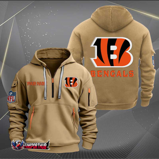 Cincinnati Bengals New Personalized Quarter Zip Hoodie Limited Edition AZBTQZH000218