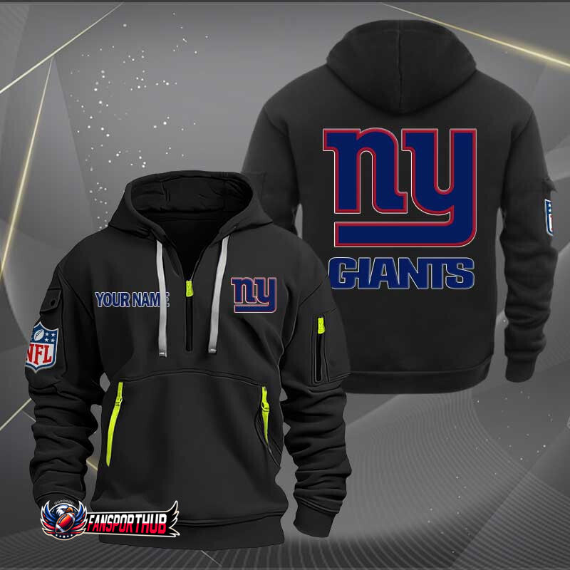 New York Giants New Personalized Quarter Zip Hoodie Limited Edition AZBTQZH000214
