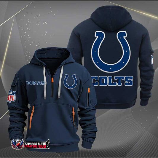 Indianapolis Colts New Personalized Quarter Zip Hoodie Limited Edition AZBTQZH000217