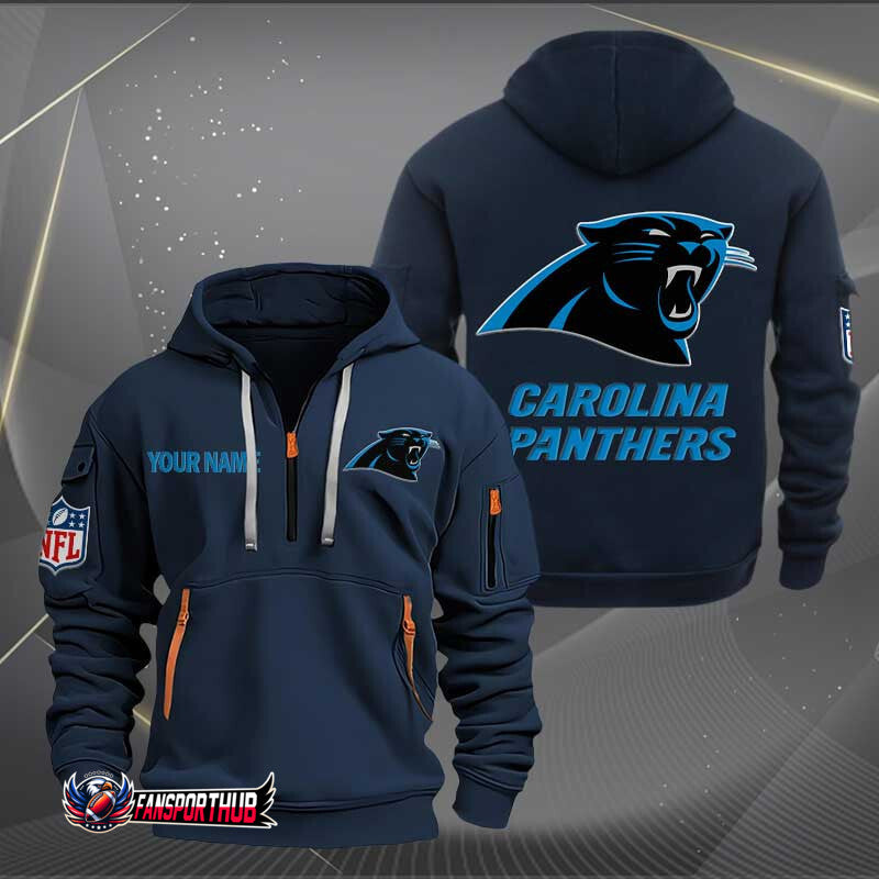 Carolina Panthers New Personalized Quarter Zip Hoodie Limited Edition AZBTQZH000212