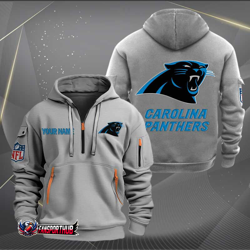 Carolina Panthers New Personalized Quarter Zip Hoodie Limited Edition AZBTQZH000212