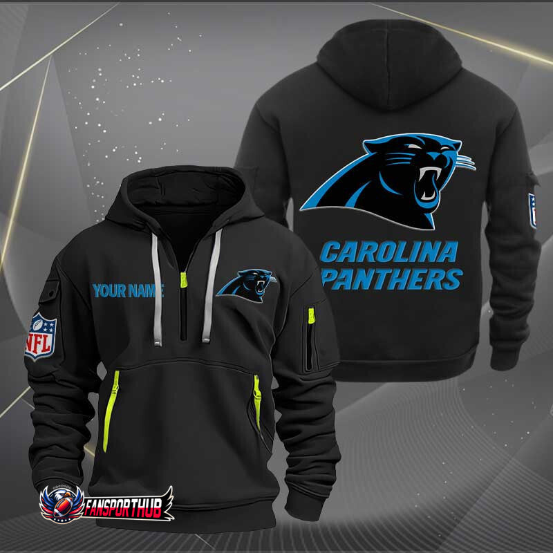 Carolina Panthers New Personalized Quarter Zip Hoodie Limited Edition AZBTQZH000212