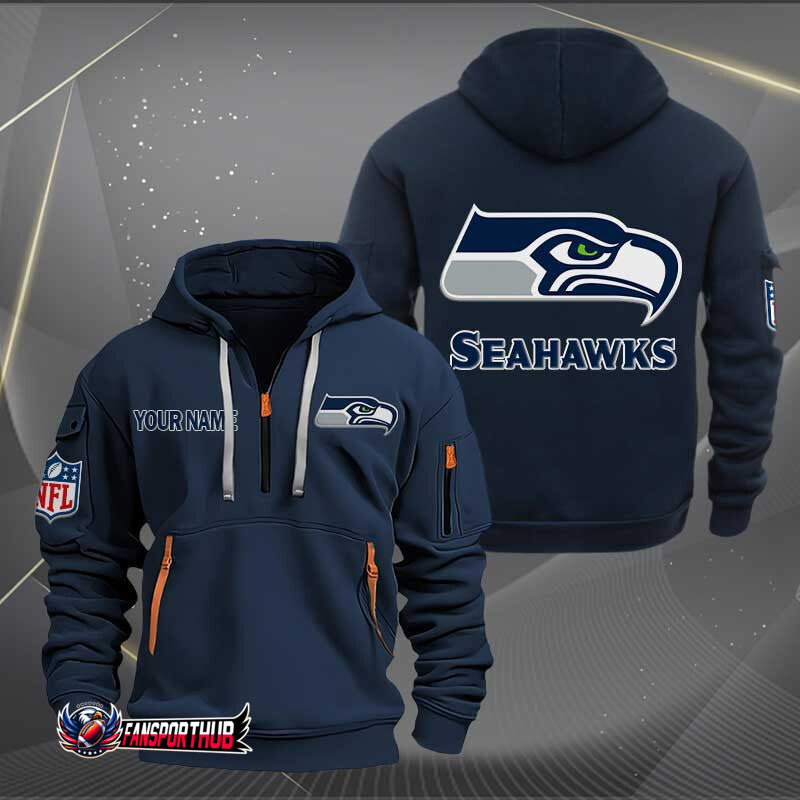 Seattle Seahawks New Personalized Quarter Zip Hoodie Limited Edition AZBTQZH000222