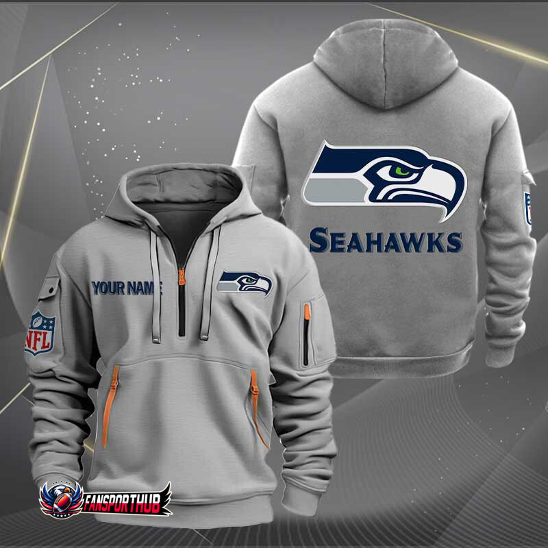 Seattle Seahawks New Personalized Quarter Zip Hoodie Limited Edition AZBTQZH000222