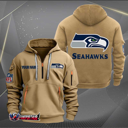Seattle Seahawks New Personalized Quarter Zip Hoodie Limited Edition AZBTQZH000222