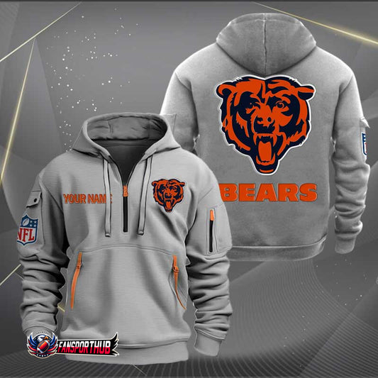 Chicago Bears New Personalized Quarter Zip Hoodie Limited Edition AZBTQZH000225
