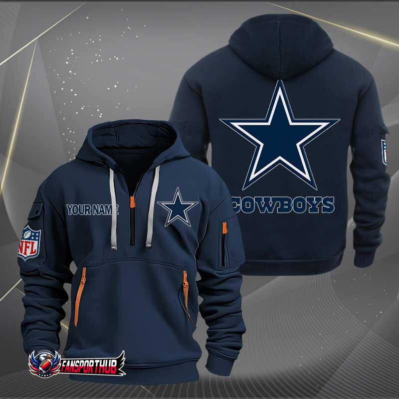 Dallas Cowboys New Personalized Quarter Zip Hoodie Limited Edition AZBTQZH000230
