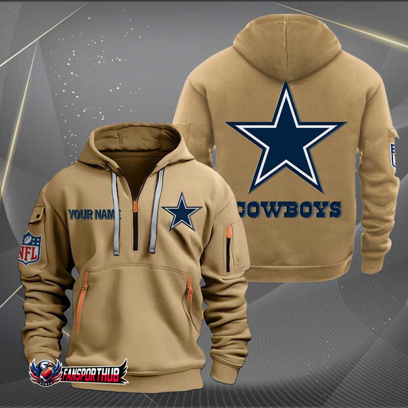 Dallas Cowboys New Personalized Quarter Zip Hoodie Limited Edition AZBTQZH000230