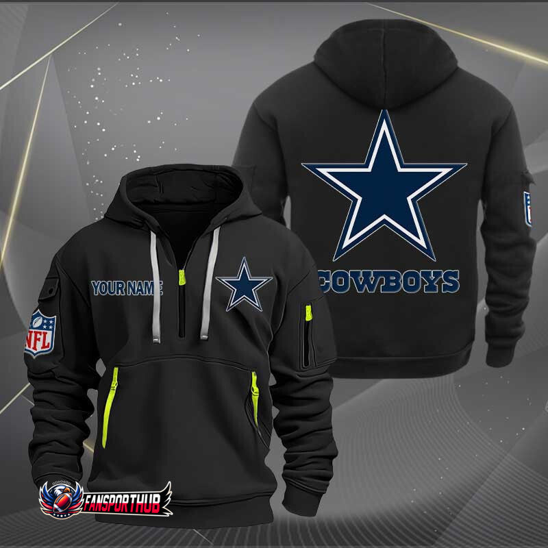 Dallas Cowboys New Personalized Quarter Zip Hoodie Limited Edition AZBTQZH000230