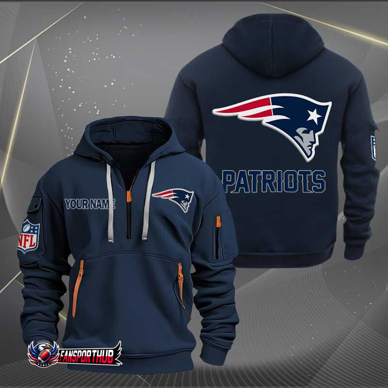 New England Patriots New Personalized Quarter Zip Hoodie Limited Edition AZBTQZH000229