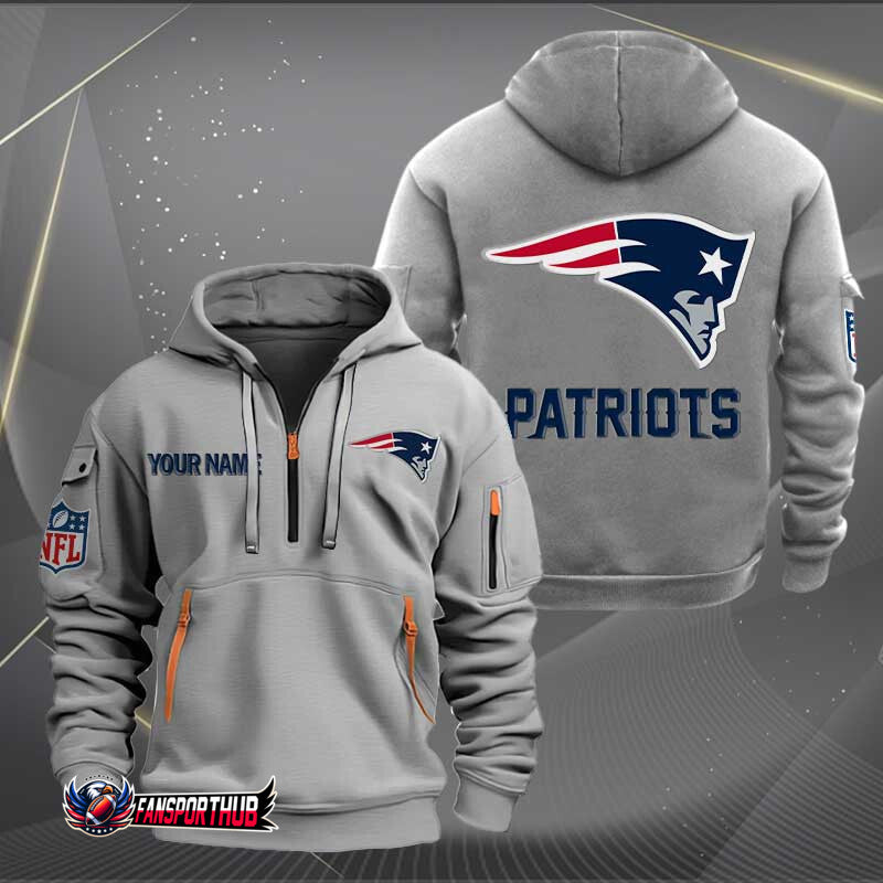 New England Patriots New Personalized Quarter Zip Hoodie Limited Edition AZBTQZH000229