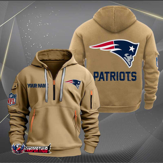 New England Patriots New Personalized Quarter Zip Hoodie Limited Edition AZBTQZH000229