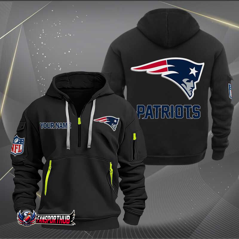 New England Patriots New Personalized Quarter Zip Hoodie Limited Edition AZBTQZH000229