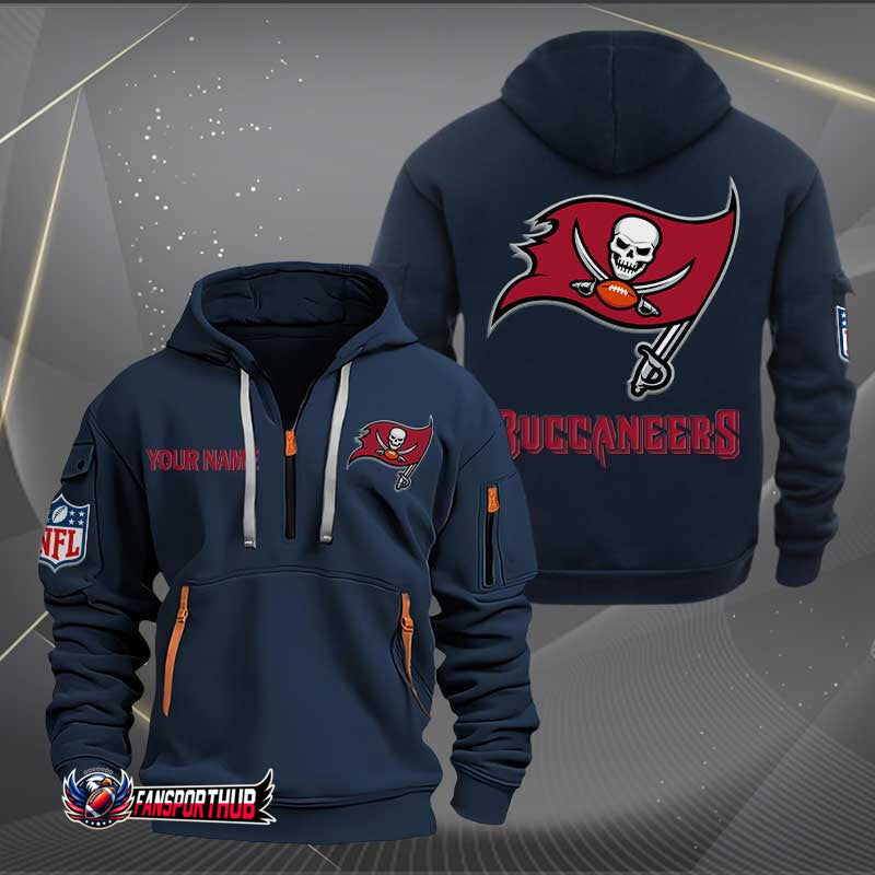 Tampa Bay Buccaneers New Personalized Quarter Zip Hoodie Limited Edition AZBTQZH000227