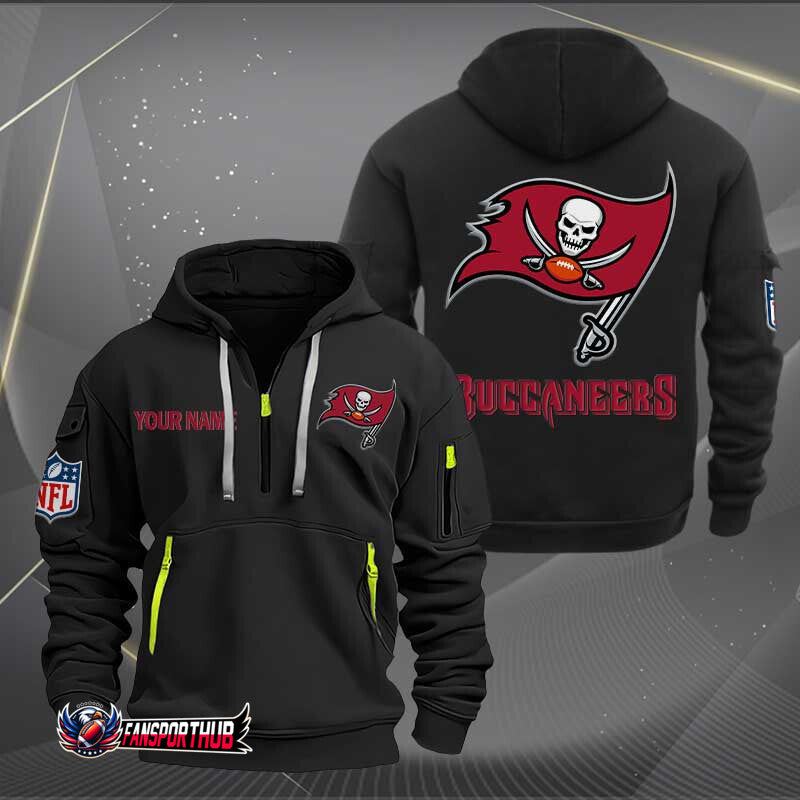 Tampa Bay Buccaneers New Personalized Quarter Zip Hoodie Limited Edition AZBTQZH000227