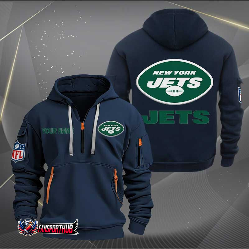 New York Jets New Personalized Quarter Zip Hoodie Limited Edition AZBTQZH000237