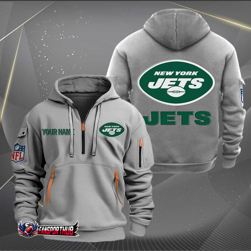 New York Jets New Personalized Quarter Zip Hoodie Limited Edition AZBTQZH000237