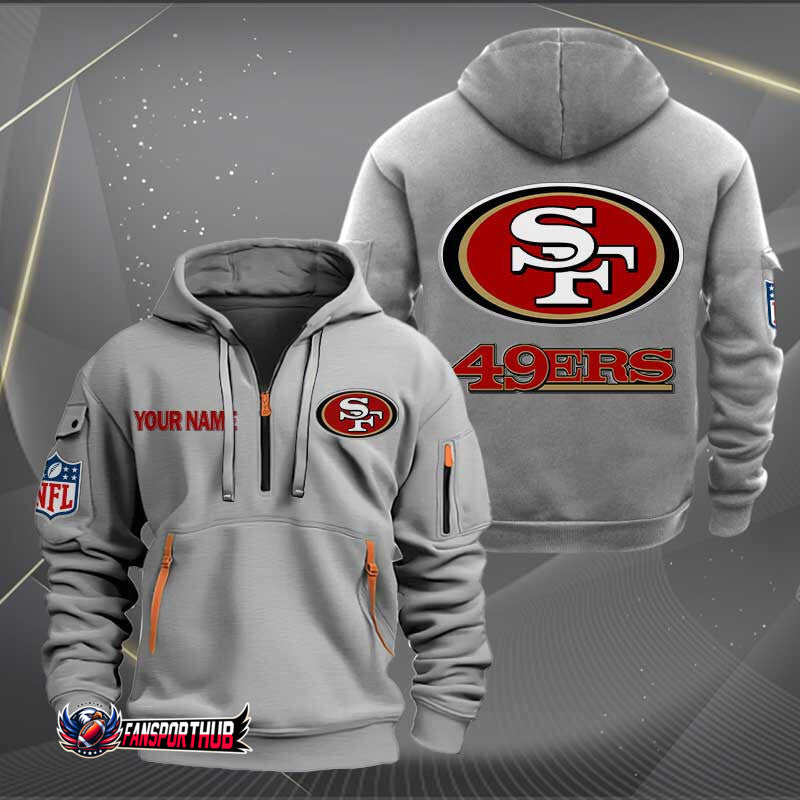 San Francisco 49ers New Personalized Quarter Zip Hoodie Limited Edition AZBTQZH000235
