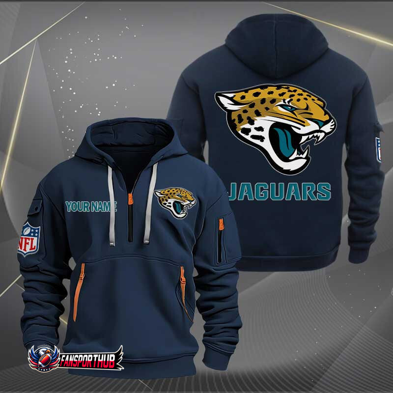 Jacksonville Jaguars New Personalized Quarter Zip Hoodie Limited Edition AZBTQZH000236