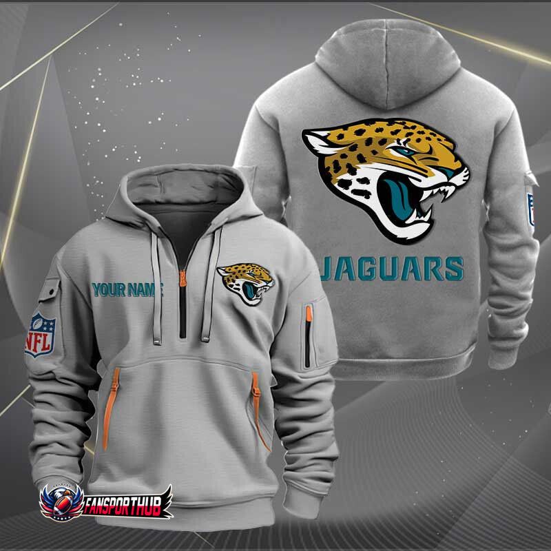Jacksonville Jaguars New Personalized Quarter Zip Hoodie Limited Edition AZBTQZH000236